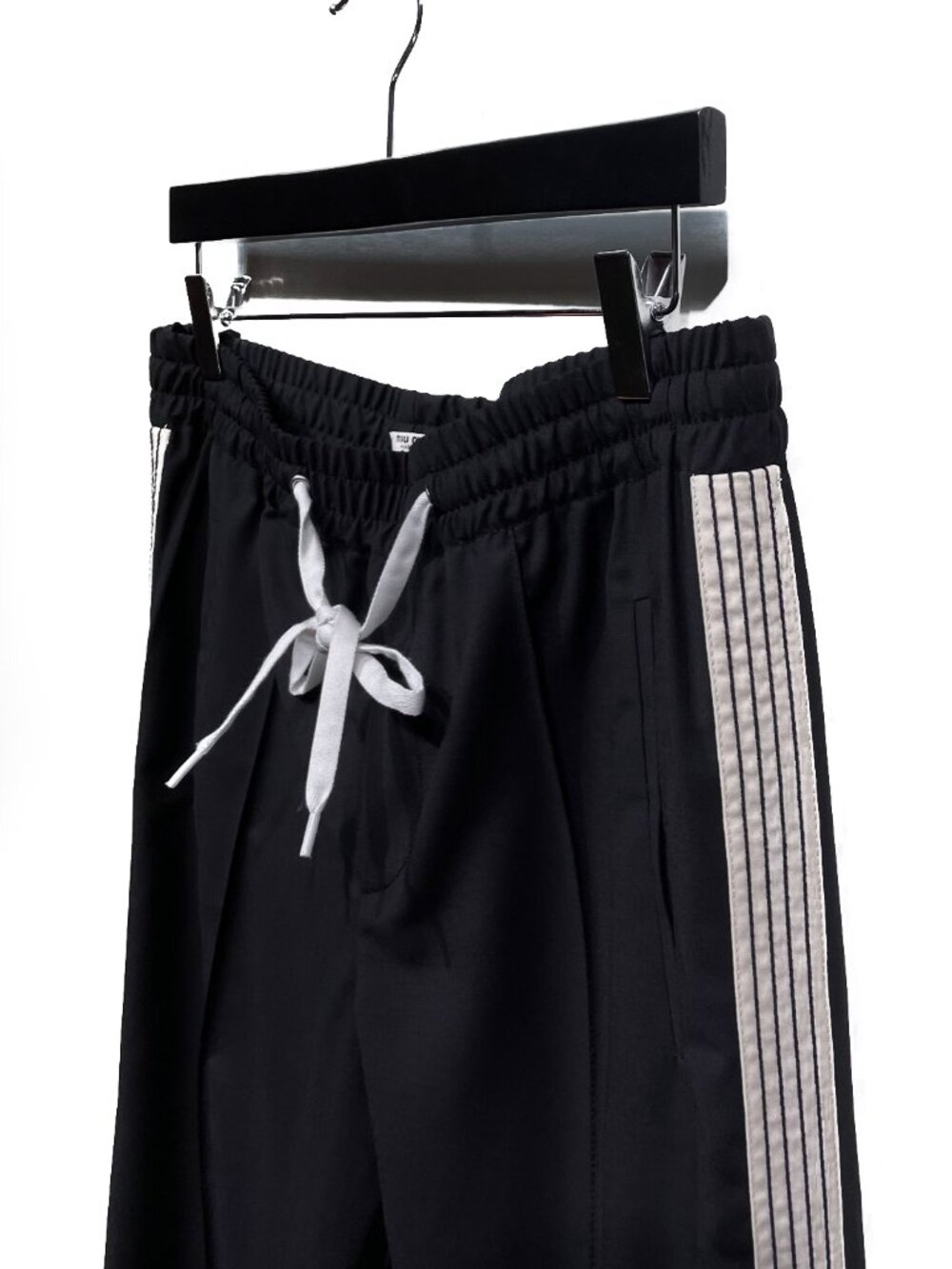 Miu Miu 2018 Black Wool Mohair Stripped Lounge Trousers - Picture 3 of 8